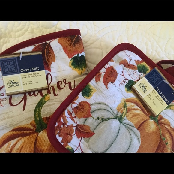 Fall/Thanksgiving Kitchen Glove & Potholder Set - Picture 4 of 6
